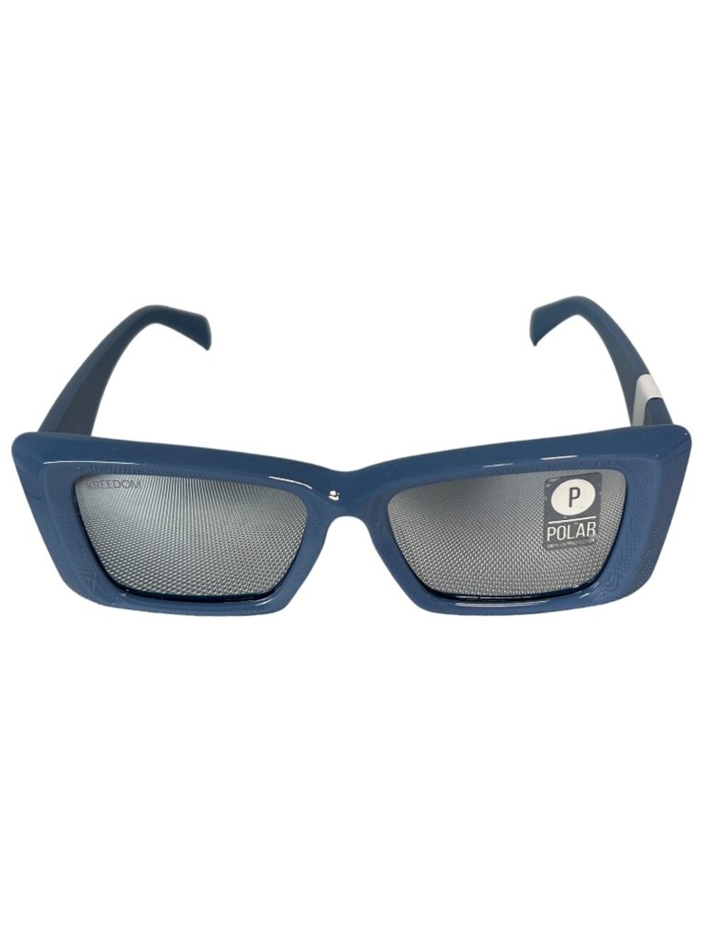 Kreedom Polarized Sunglasses UV Protection Blue Frame Modern Fashion Eyewear NEW